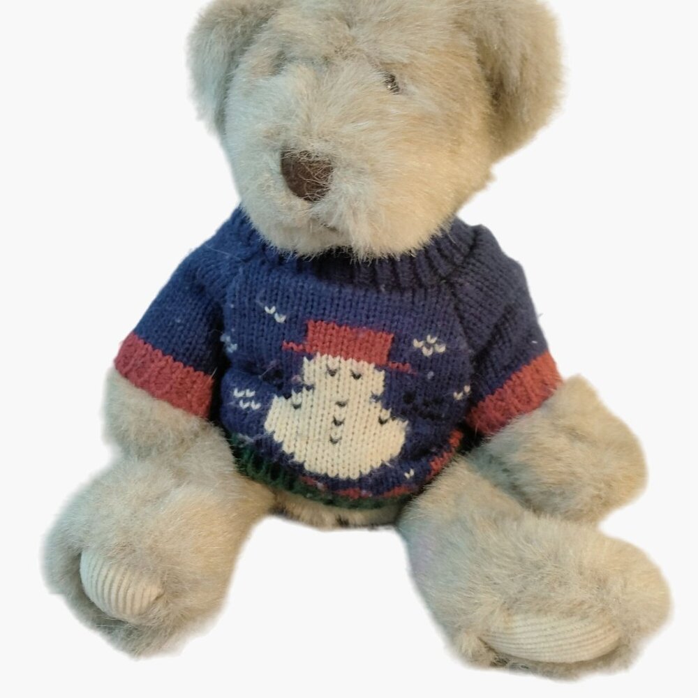 Russ Berrie Birchwood Teddy Bear Snowman Sweater Plush